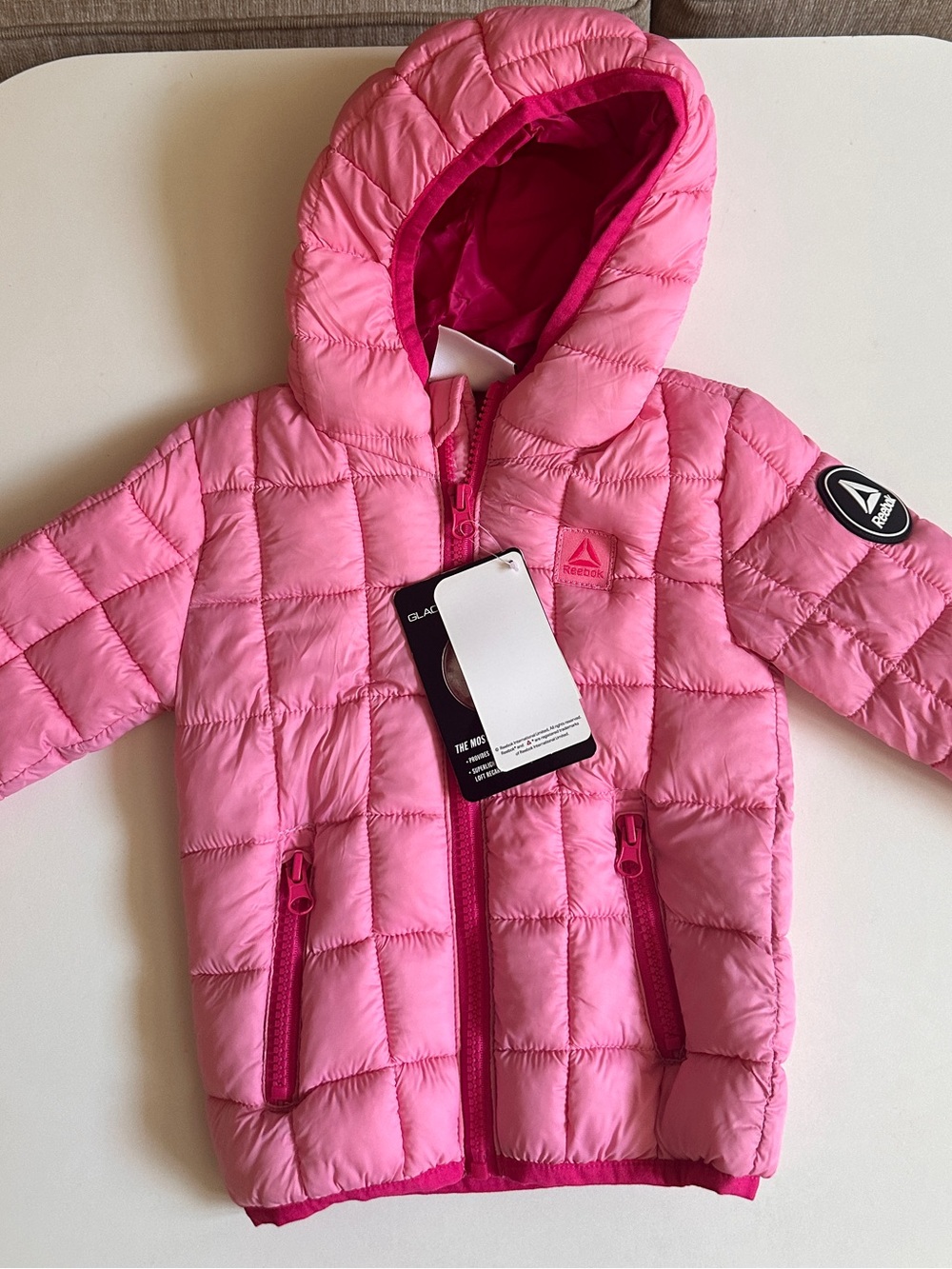 Reebok Pink Puffer Coat sz 12M NWT